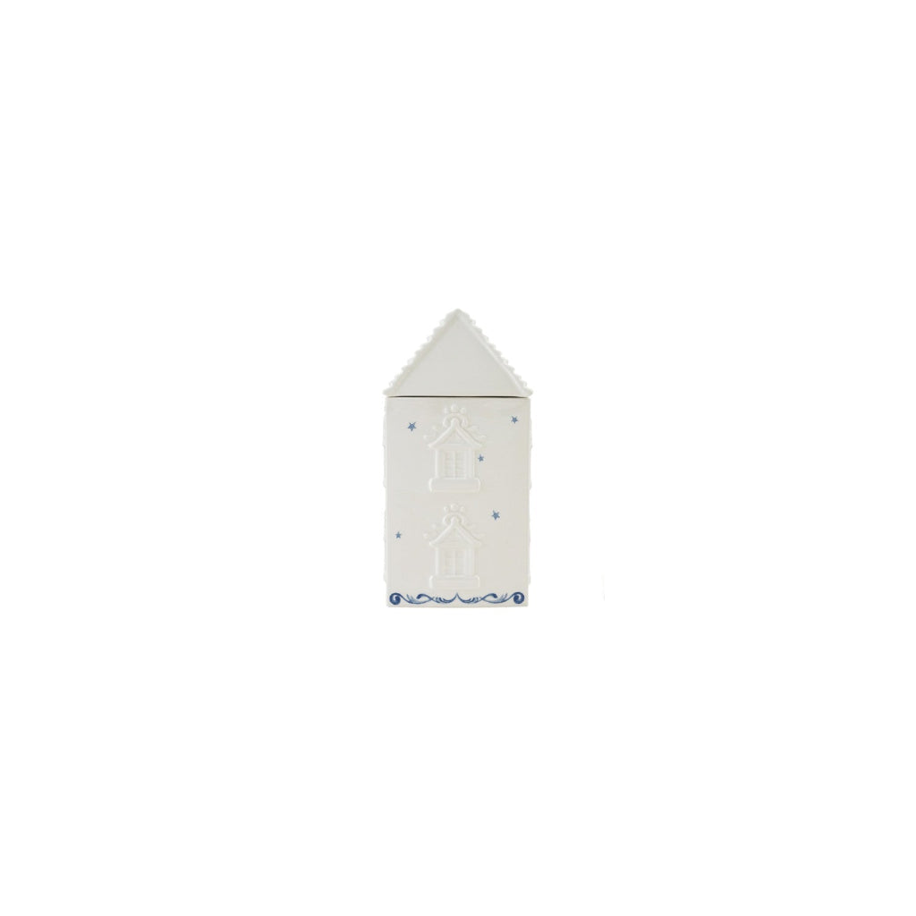 side view of the house shaped cookie jar
