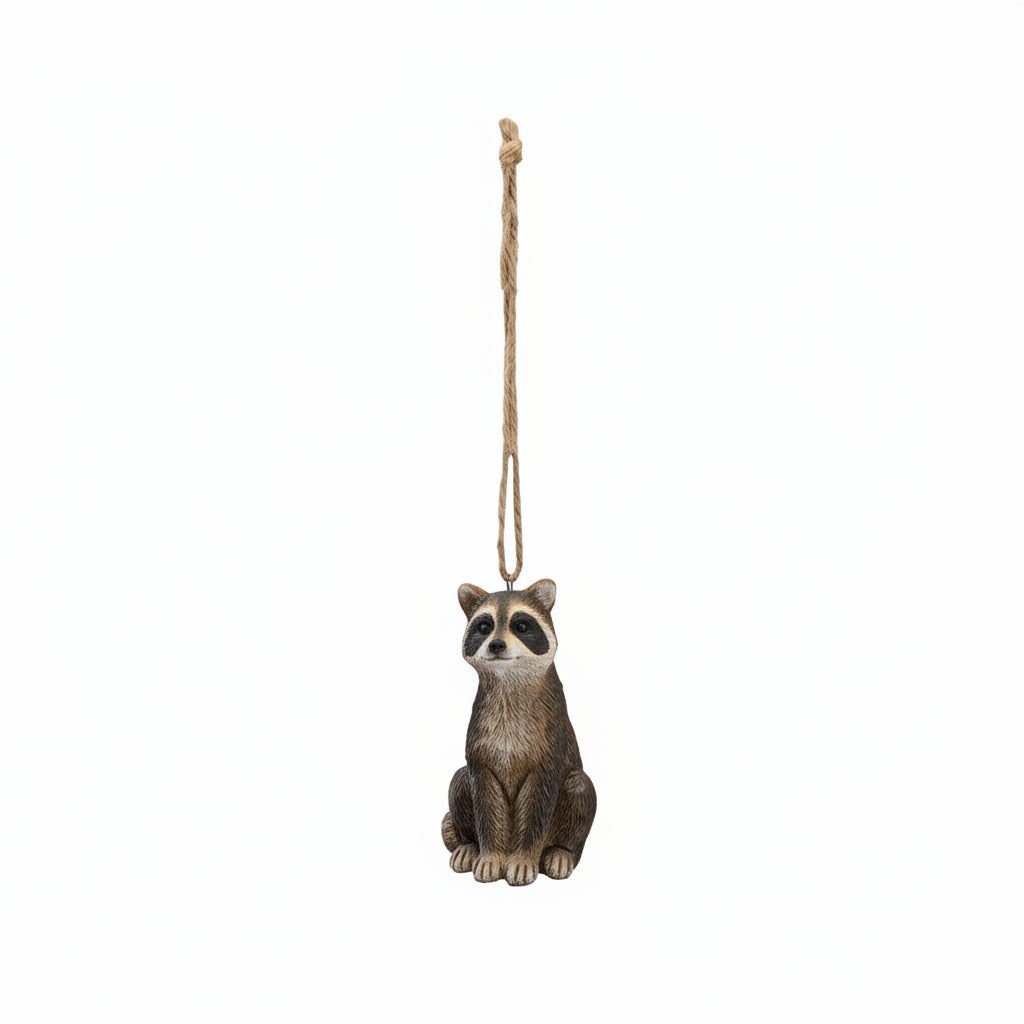 raccoon ornament on a white background