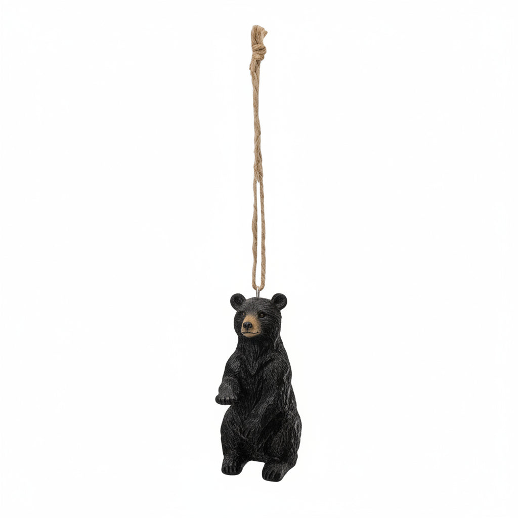 black bear ornament on a white background