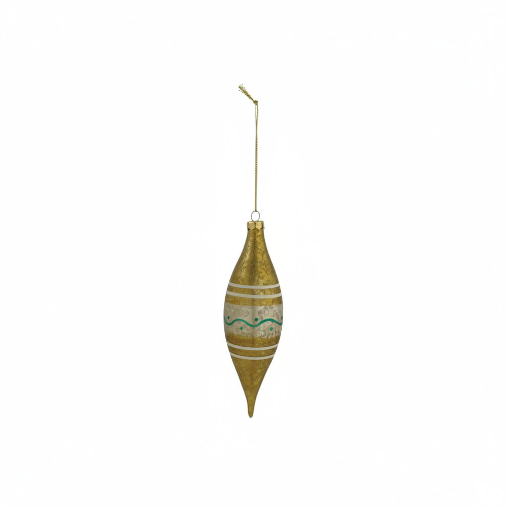 gold and teal ornament
