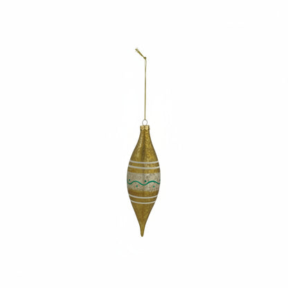 gold and teal ornament