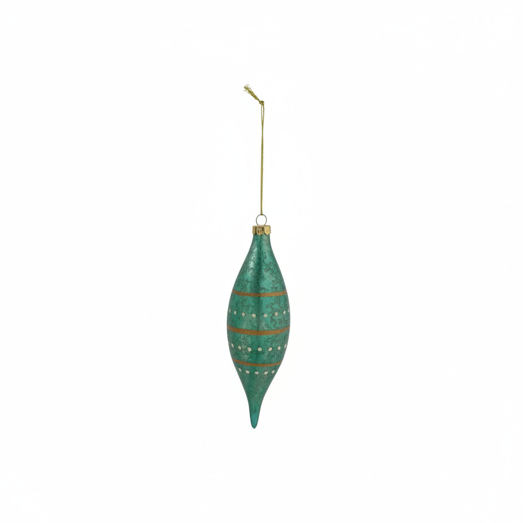 teal ornament on a white background