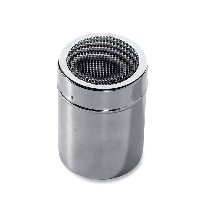 stainless steel can with mesh top.