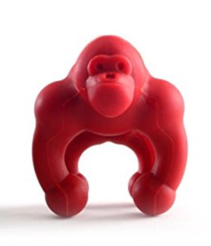 red gorilla made of silicone.