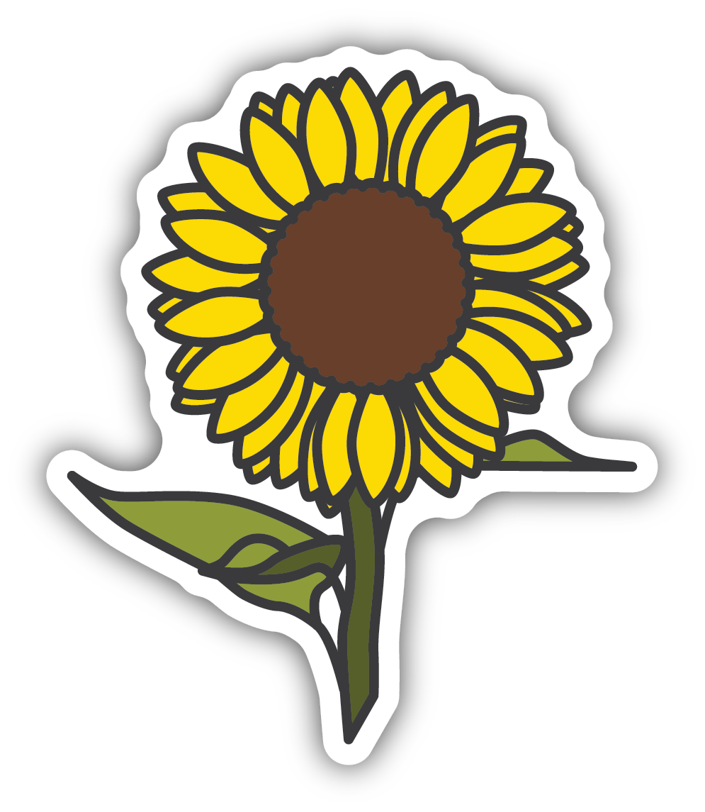 cartoon stylized sunflower