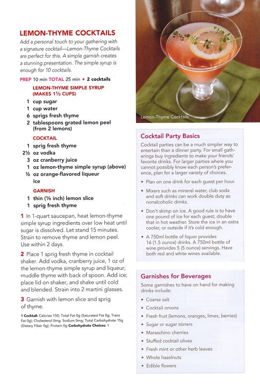 another page with a recipe and a picture of a cocktail drink