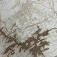close up view of burnt wood map of lake hamilton in ivory