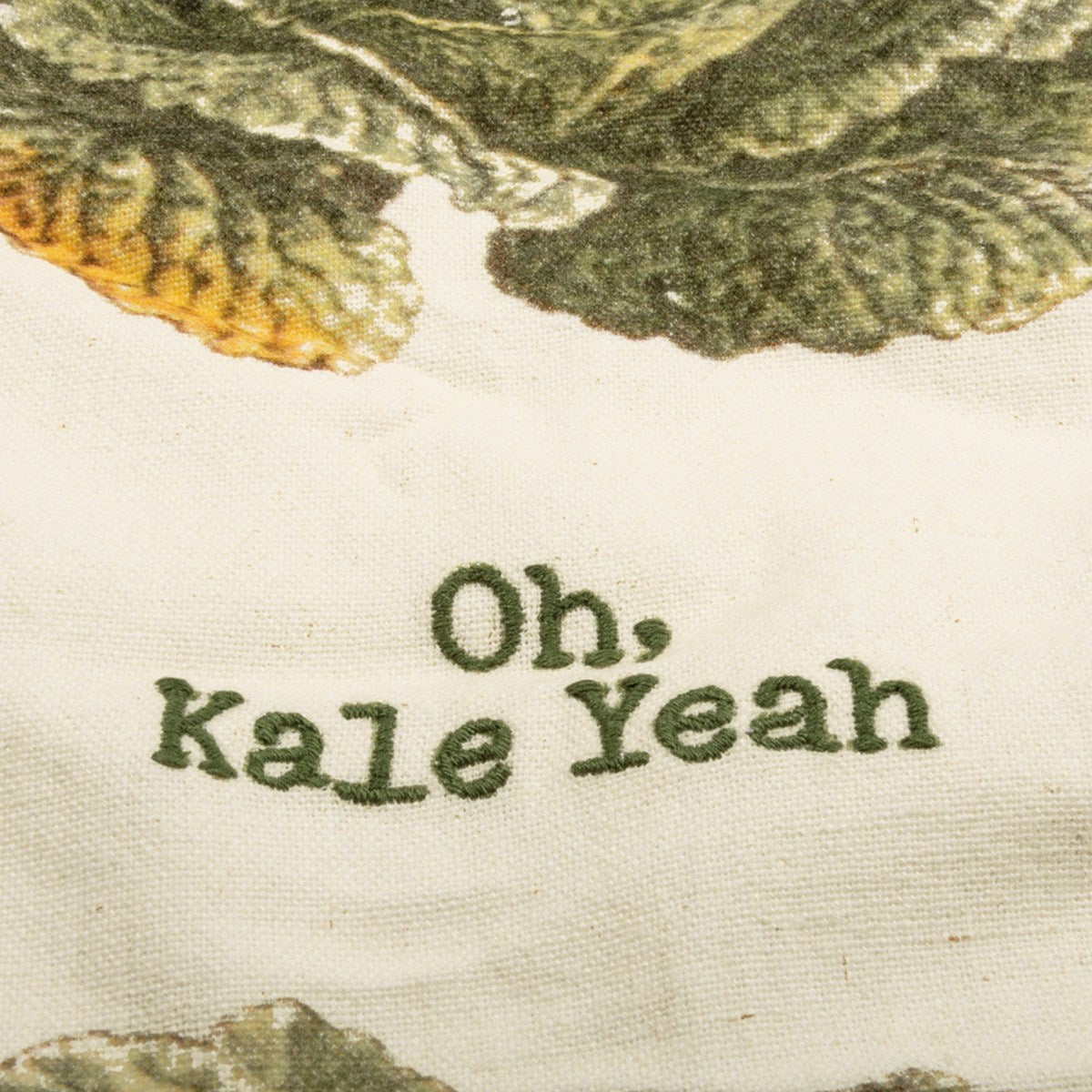 close-up of embroidery.