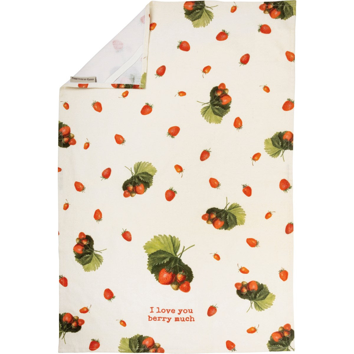 i love you berry much kitchen towel on a white background