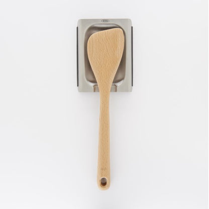 top view of spatula on spoon rest.