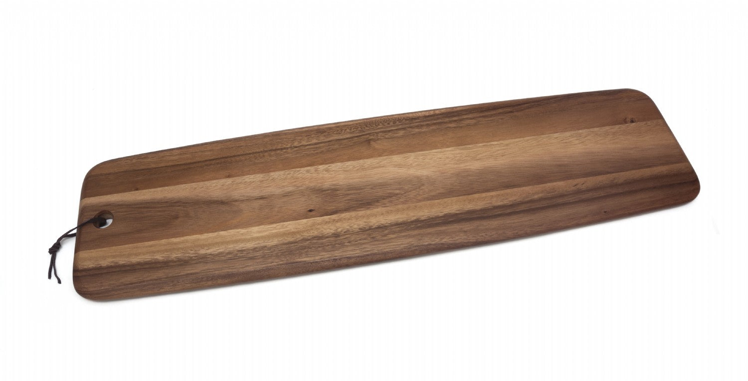 acacia wood serving board on a white background