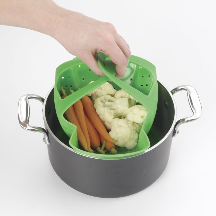 2 Pcs Silicone Steamer,Vegetable Steamer Basket Insert for