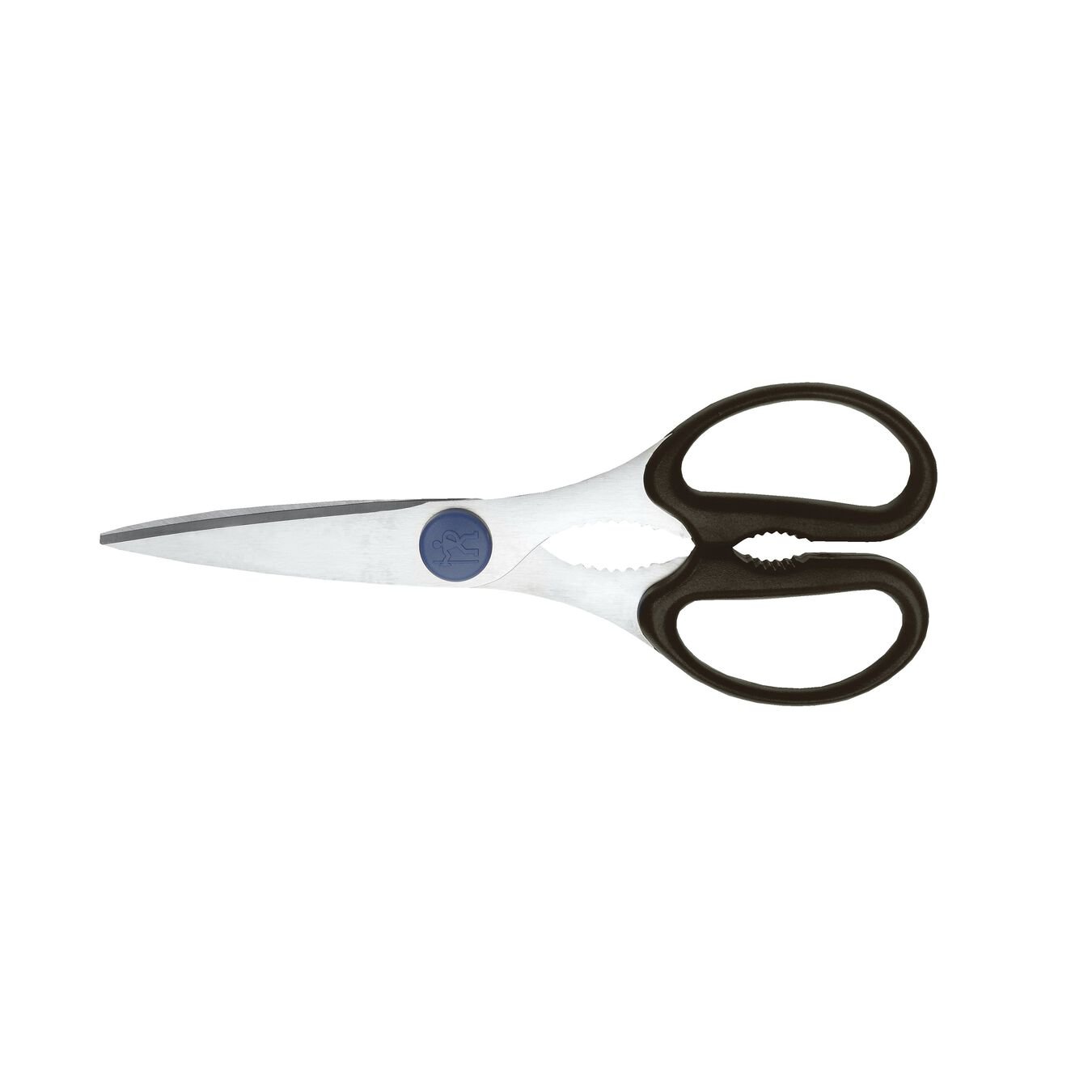 top view of the take apart kitchen shears on a white background