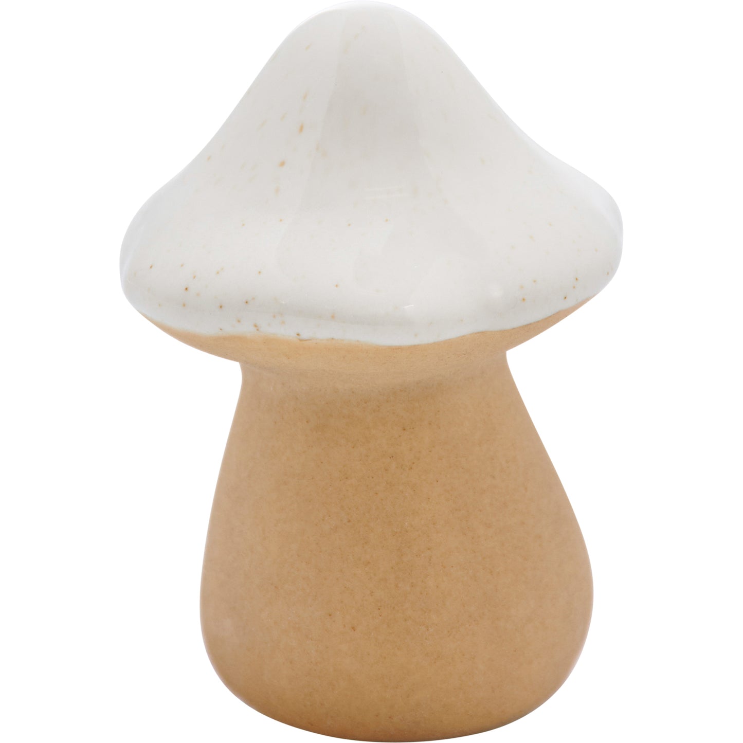small cone mushroom figurine on a white background