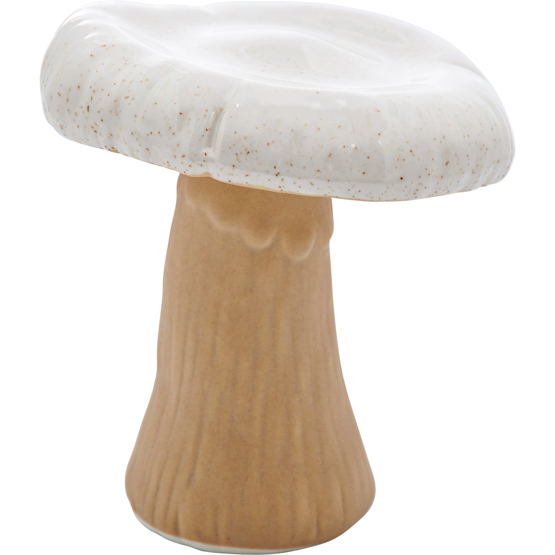 large wild mushroom figurine on a white background