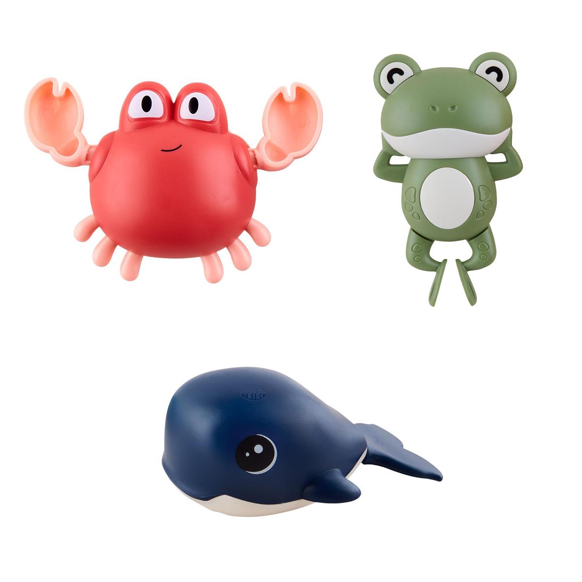 all three animal bath swimmers on a white background