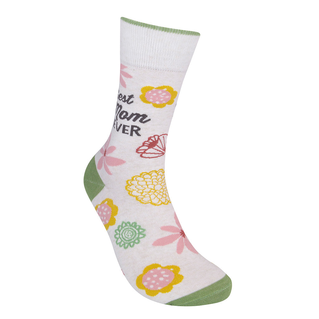front view of best mom ever sock.