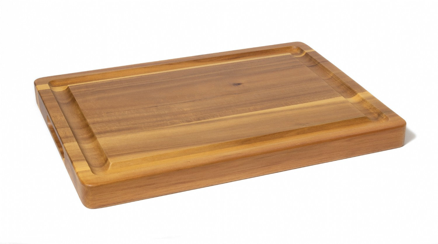 acacia thick carving board on a white background