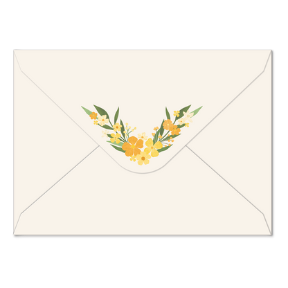 back view of the bee note envelope on a white background