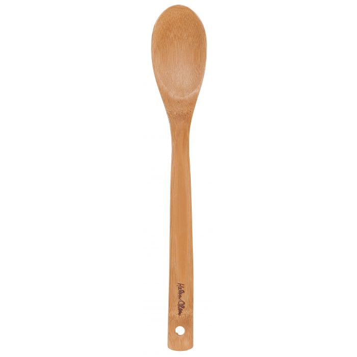 the 12 inch bamboo spoon on a white background