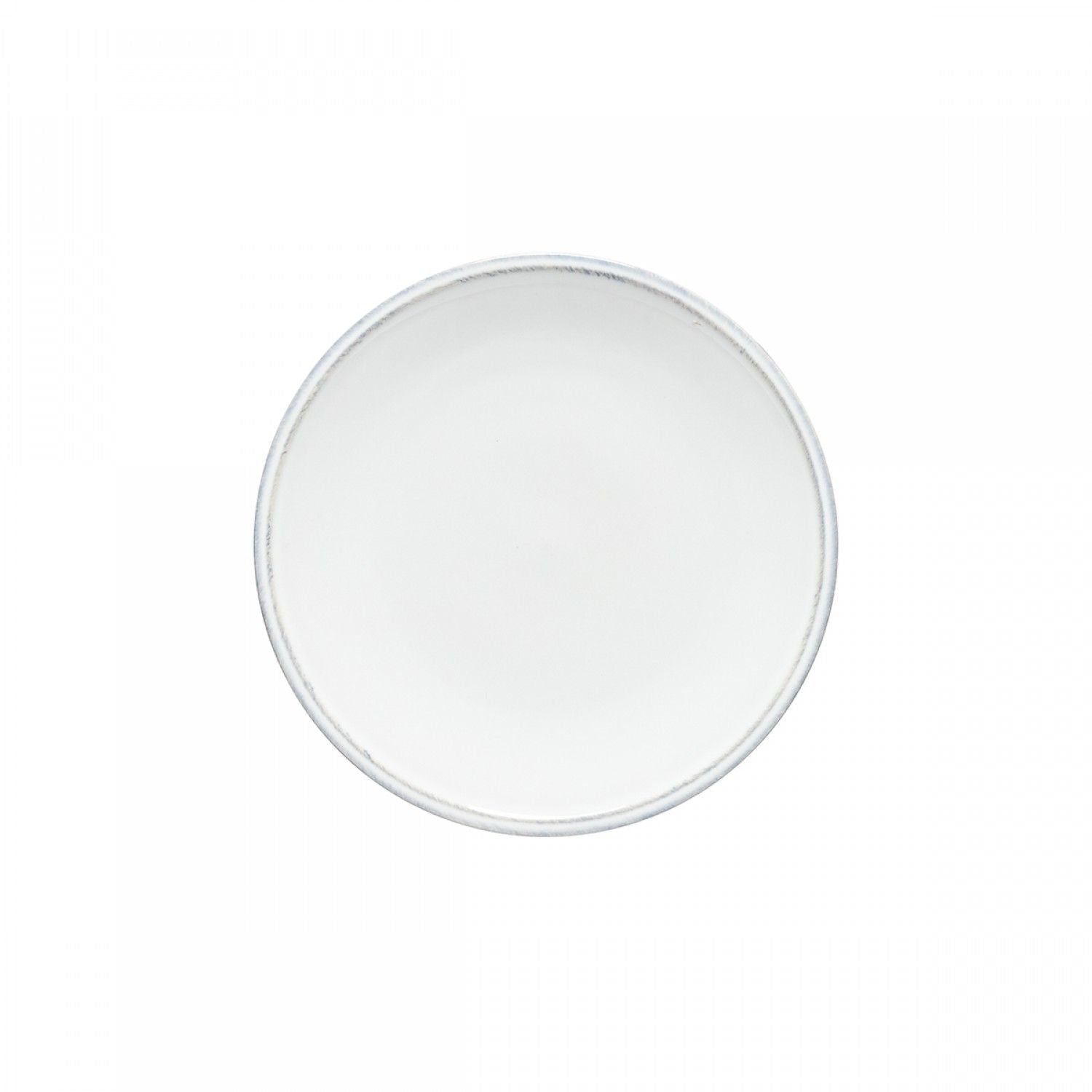 top view of white salad plate.