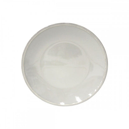 top view of grey dinner plate.