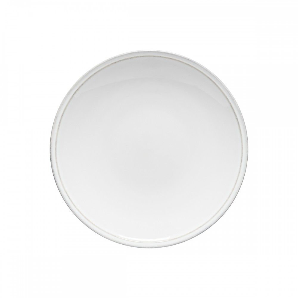 top view of white dinner plate.