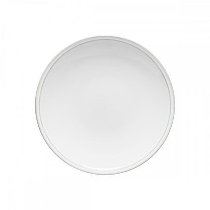 top view of white dinner plate.