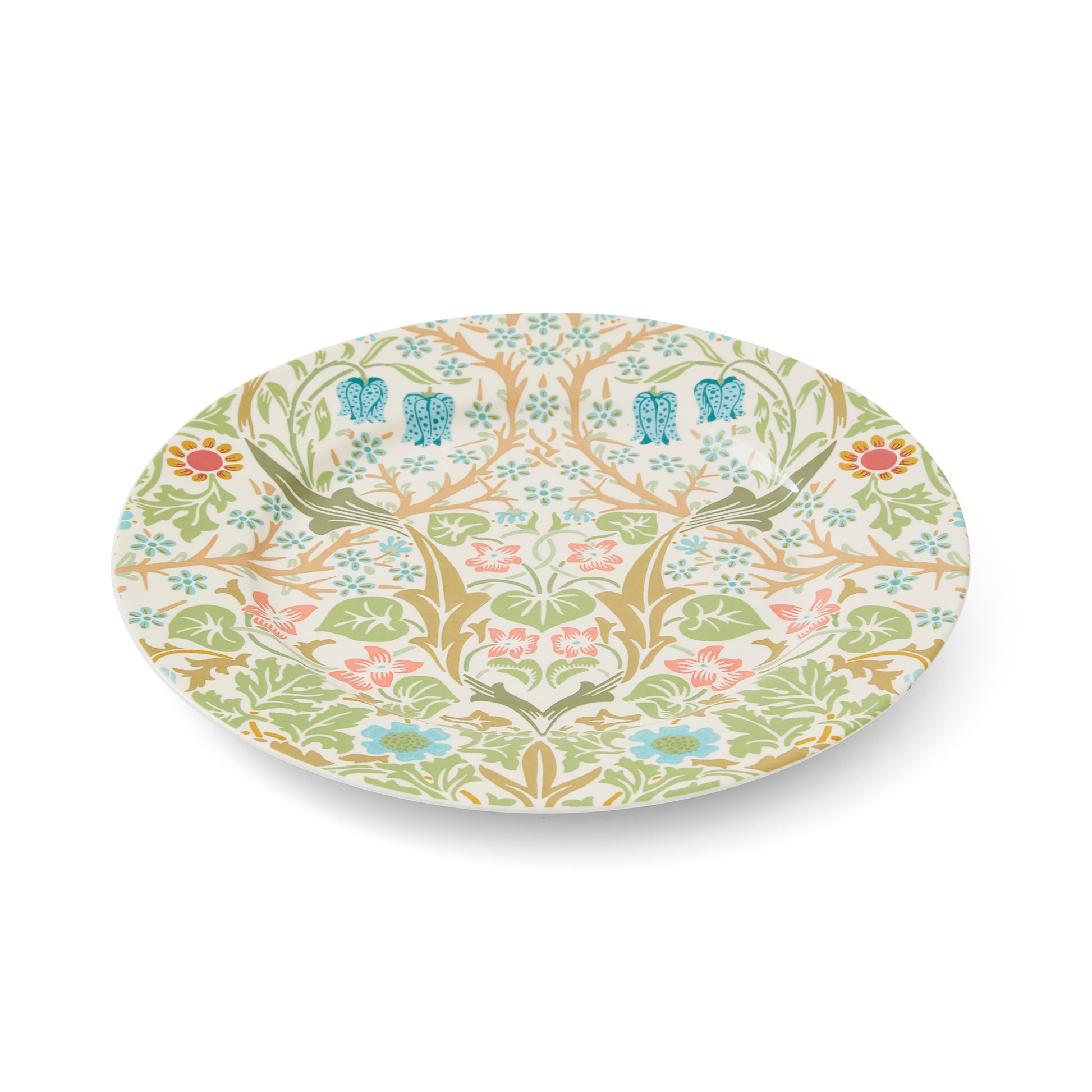 blackthorn  patterned dessert plate against a white background