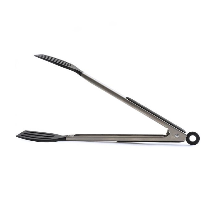 OXO Softworks 9 inch Tongs with Nylon Head, Stainless Steel 
