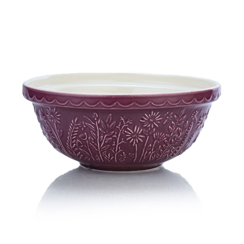 purple bowl on white background.