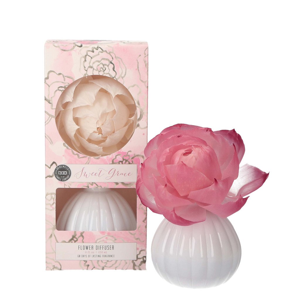 sweet grace diffuser shown out of package and in box on a white background