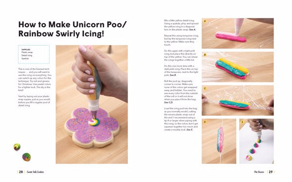 second set of pages has pictures of cookies being decorated and text