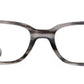 front view of gray horn adrift glasses on a white background