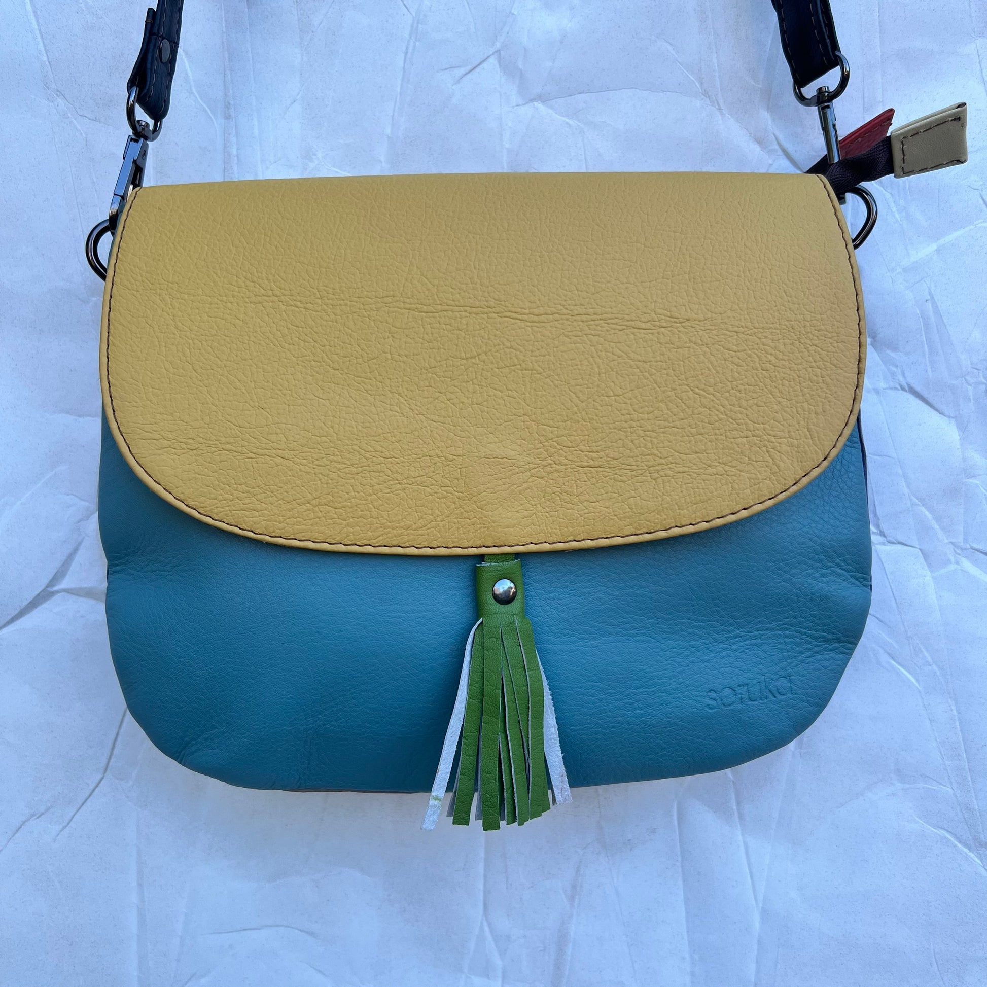 Soruka Lola Reversible Flap Leather Crossbody Purse - One of A Kind