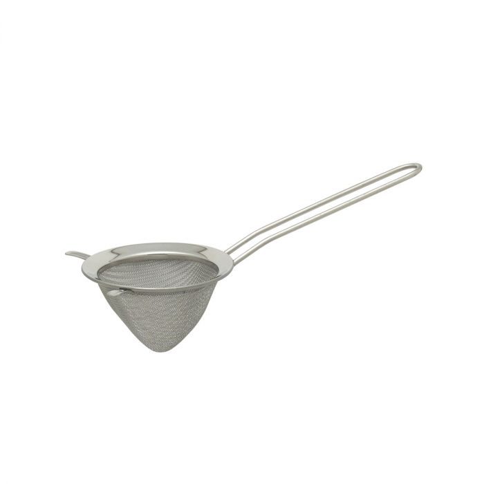side view of the double ear conical tea strainer