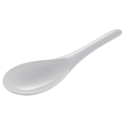 white melamine rice spoon on a white background
