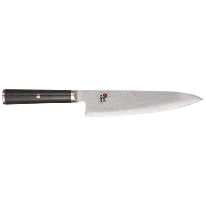 knife with black handle on white background