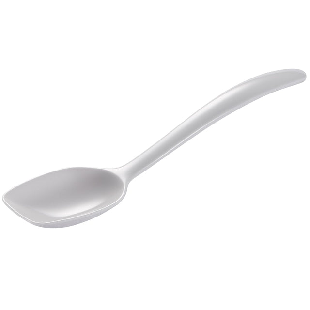 white mini solid spoon on a white background