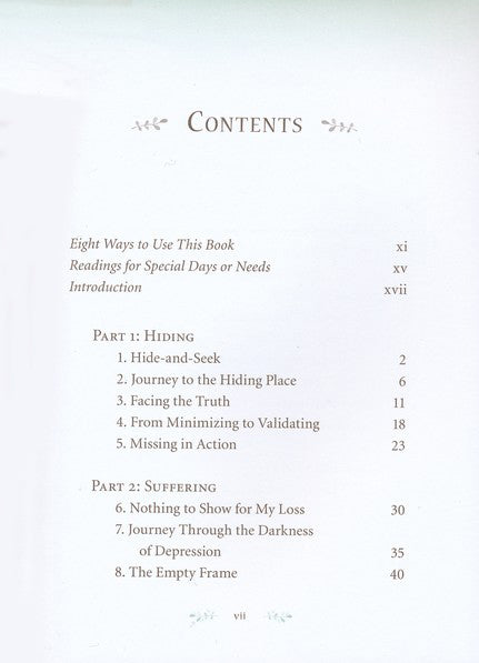 inside page has the table of contents