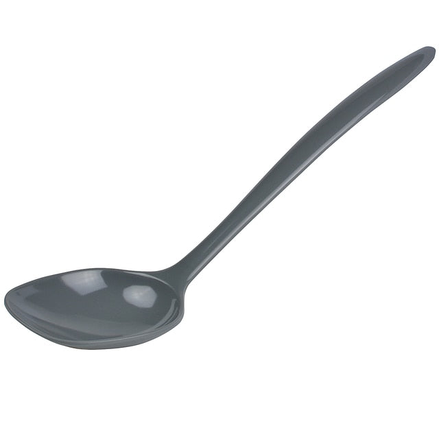 gray melamine spoon on a white background
