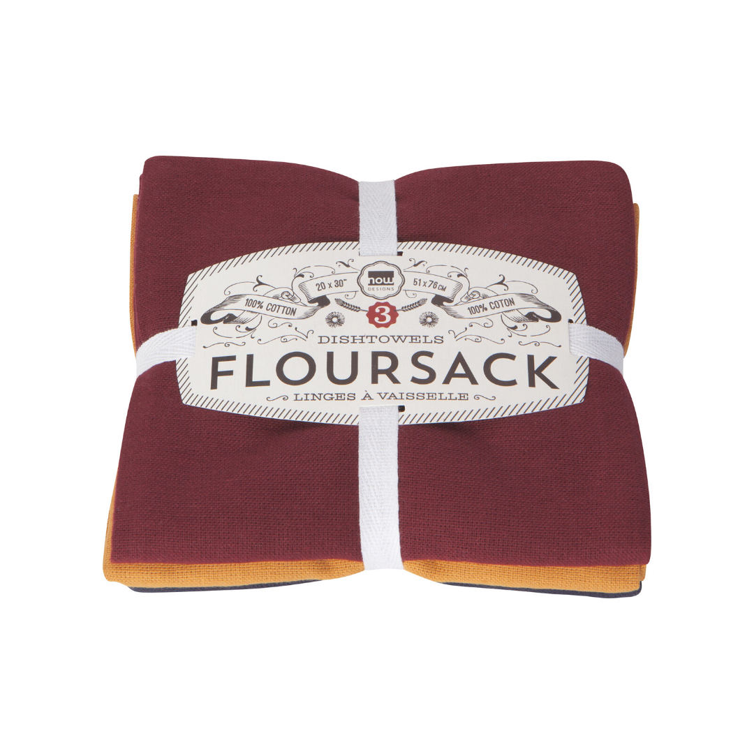 Now Designs - Floursack Kitchen Dishtowels, Chartreuse, Turquoise, & Leaf