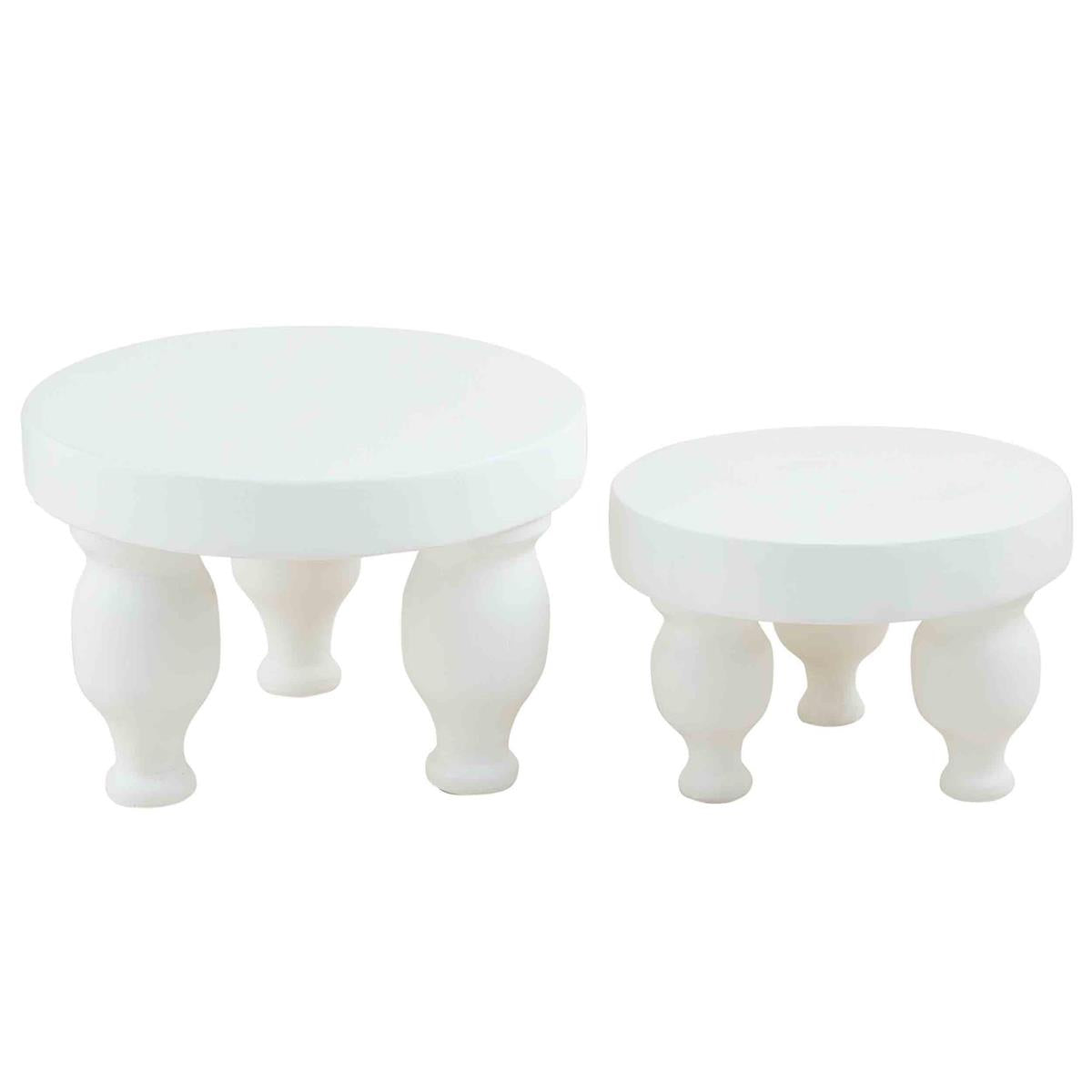 small and large white risers on a white background