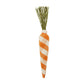 orange and white check fabric carrot with green twine top.