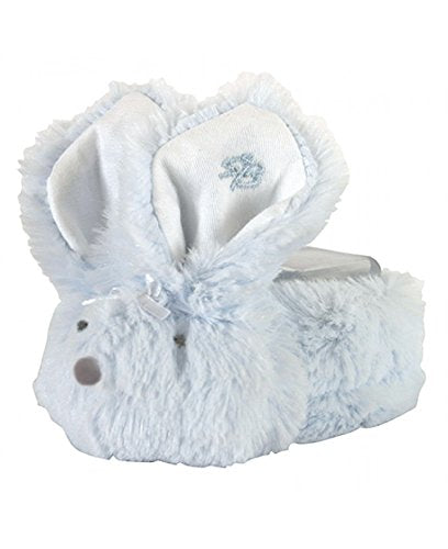 blue longhair boo bunnie comfort toy on a white background