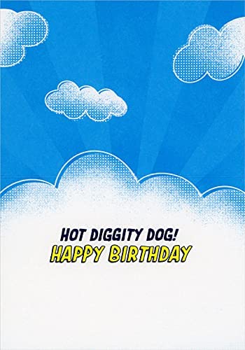 inside of card is the sky with inside text in black and yellow