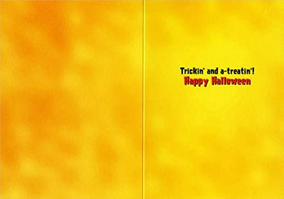 inside of card is yellow with inside text in black and orange