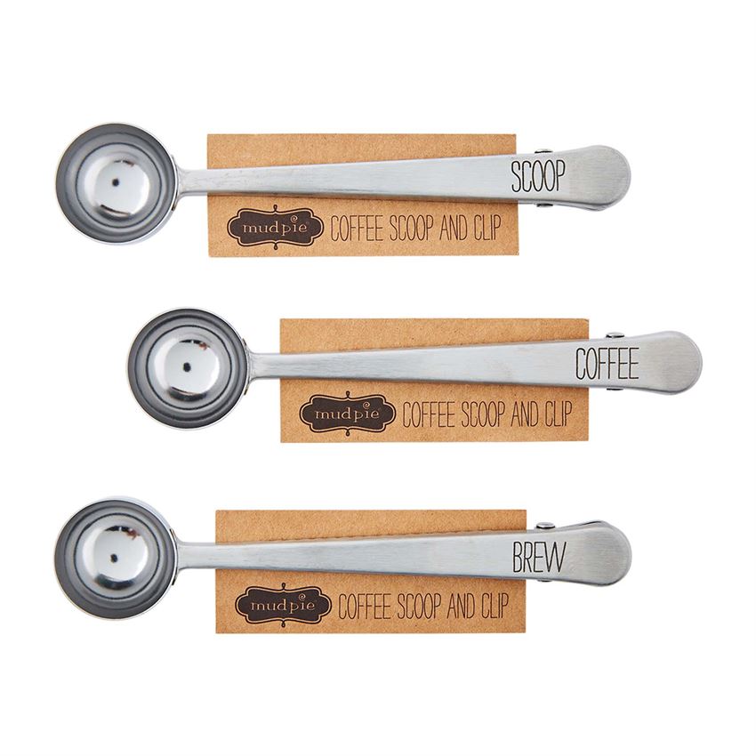 bistro coffee clips with text scoop coffee and brew on a white background