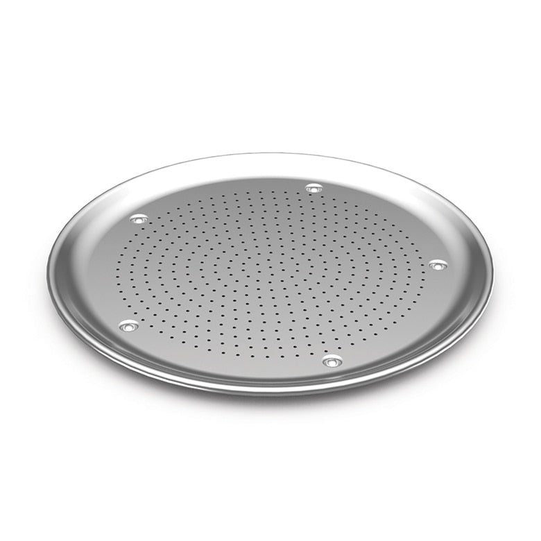 pizza pan with perforated bottom.