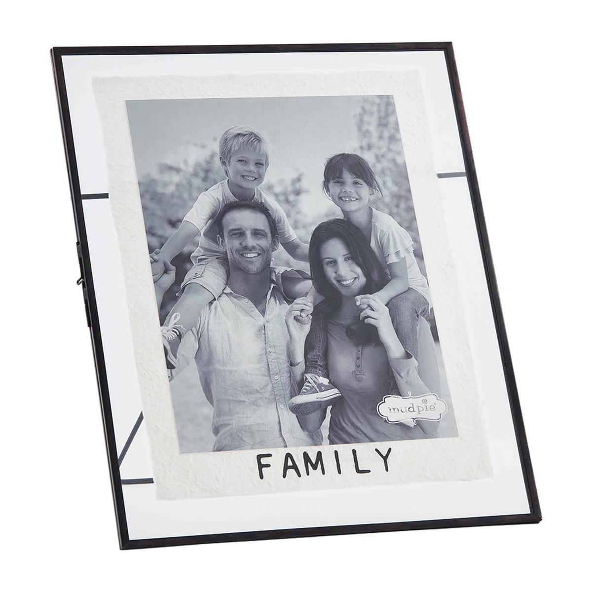 family glass frame on a white background